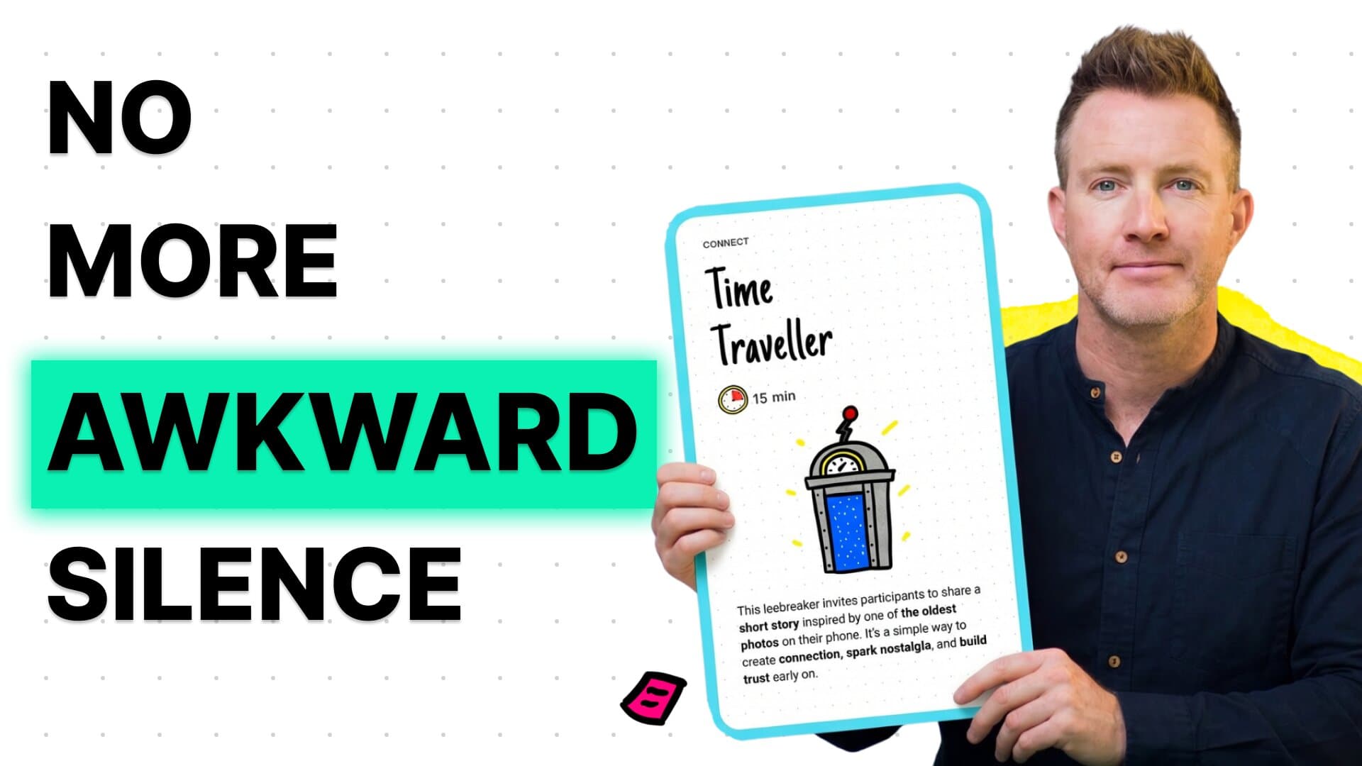 Ruben Gasky holding the Time Traveller Workshop Deck card